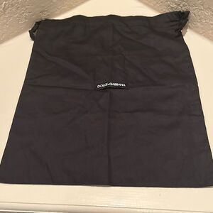Dolce & Gabbana Dust Bag Cover Black Drawstring Top Small Travel Storage New